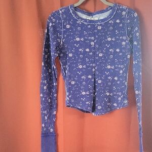 We The Free Textured Knit Top in Blue